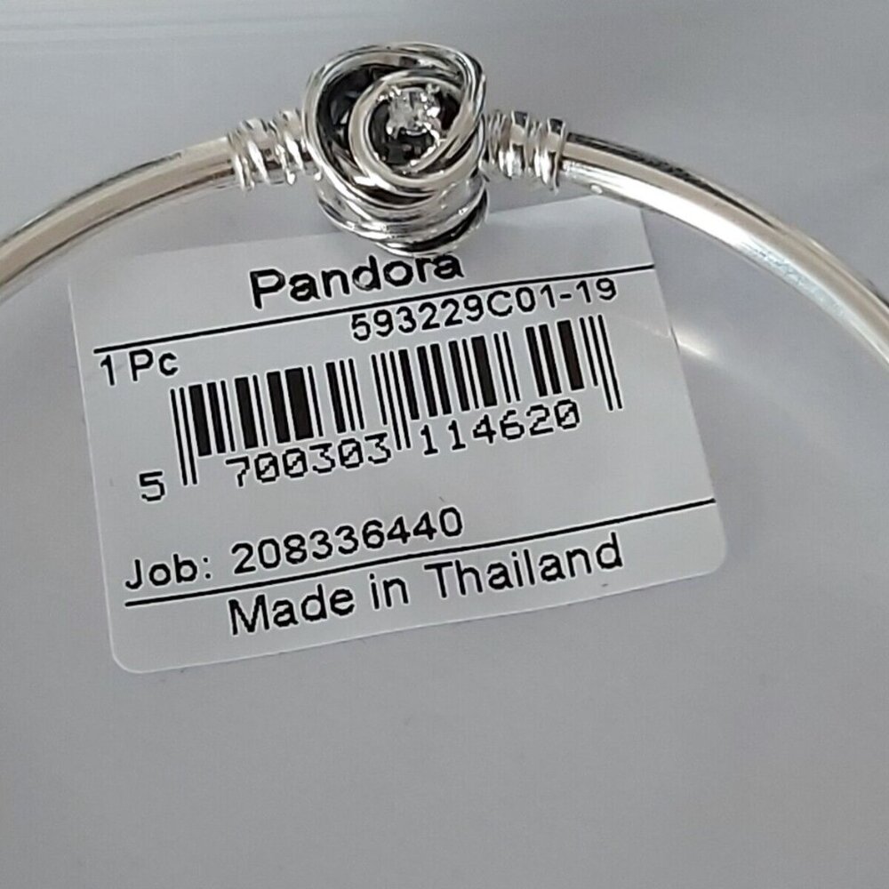Pandora Moments Limited Edt Sterling Silver Encircled Clasp Bangle 593229C01-19